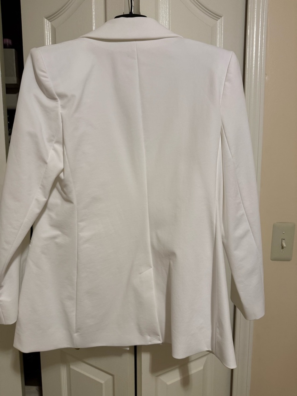 Express Double-Breasted White Blazer with Gold Buttons - Picture 7 of 9